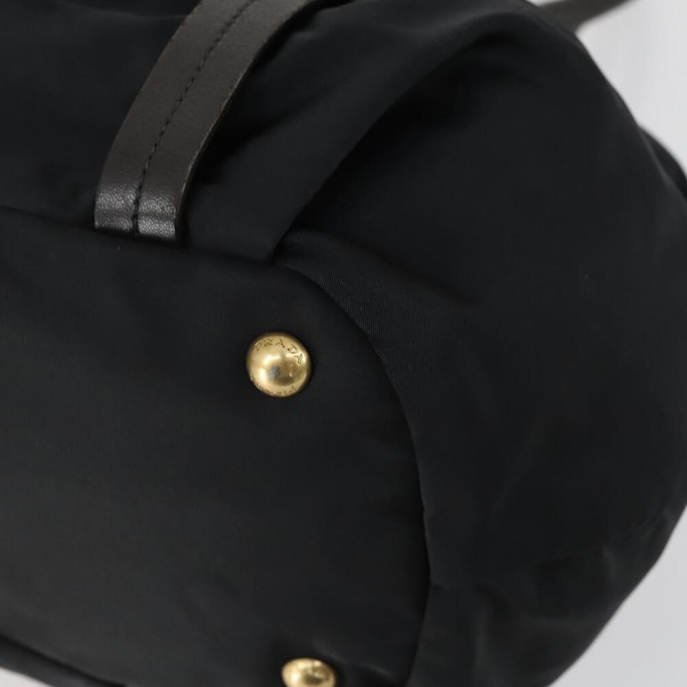 PRADA Hand Bag Nylon Leather 2way Black Gold Auth 156149 - Picture 16 of 16